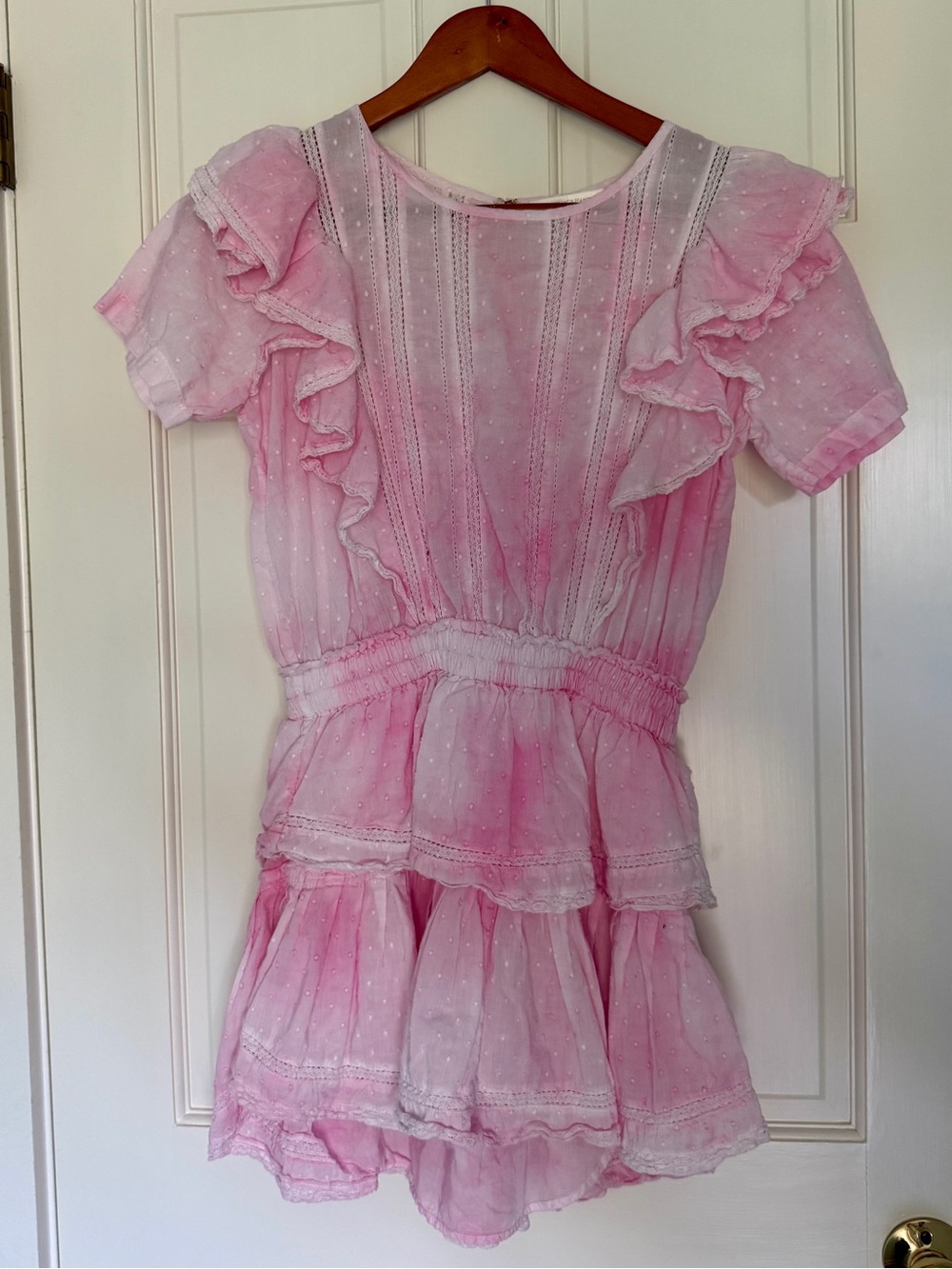 Love Shack Fancy Natasha Heritage Mini Dress Peony Pink